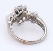 Attractive White gold Pear Shaped Sapphire and Diamond Halo Cocktail Ring