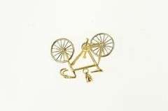 14K Yellow Gold 3D Articulated Bicycle Bike Travel Charm/Pendant