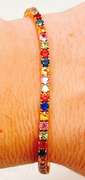 STUNNING 18KT SOLID YELLOW GOLD 8.0 CARAT RAINBOW SAPPHIRE BRACELET