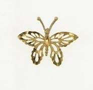 14K Yellow Gold Butterfly Life Change Symbol Classic Pendant