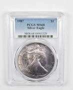 MS68 1987 American Silver Eagle - PCGS Insane Tone!