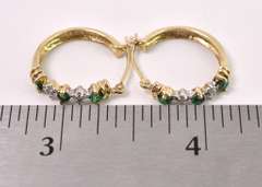 Ravishing Emerald and Diamond Earrings In Yellow Gold