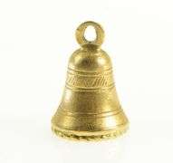 18K Yellow Gold 3D Wedding Bell Engagement Marriage Charm/Pendant