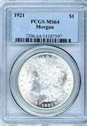 1921 Morgan Silver Dollar in PCGS MS64