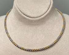 14kt Solid Tri-Color Gold Beaded Necklace