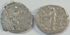 2 Woman Roman Denari Empresses: Faustina, Jr and Julia Domna