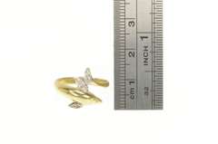 10K Yellow Gold Diamond Inset Dolphin Wrap Bypass Ring