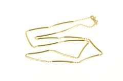9K Yellow Gold 1.8mm Bar Ball Link Fancy Statement Chain Necklace