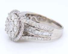 Brilliant White Gold Diamond Cluster Engagement Ring