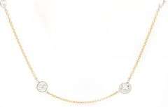 2.39ctw European Cut Diamond Station Necklace in 18K