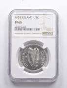 PF65 1928 Ireland 1/2 Coroin NGC