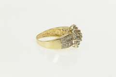 10K Yellow Gold Ctw Oval Diamond Cluster Vintage Statement Ring