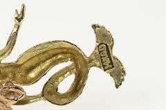 14K Yellow Gold Two Tone Mermaid Mystical Ocean Siren Pendant