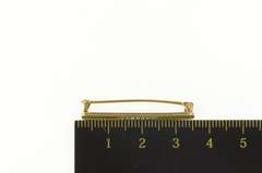 14K Yellow Gold Victorian Seed Pearl Engraved Pattern Bar Pin/Brooch