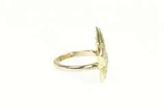 14K Yellow Gold 1.50 Ctw Diamond Pave Star Statement Ring