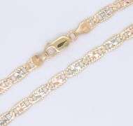 Impressive Diamond Cut 14kt Tri Tone Gucci Link Chain