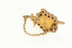 10K Yellow Gold Victorian Phi Delta Theta Diamond Enamel Pin/Brooch