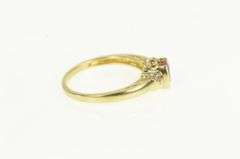 10K Yellow Gold Oval Natural Ruby Diamond Accent Vintage Ring