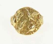 14K Yellow Gold Ocean Animal Motif Marine Biology Statement Ring