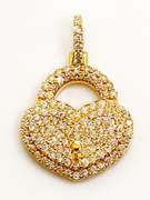 10kt Solid Yellow Gold and Diamond Pendant