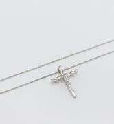 Glorious 18kt White Gold Necklace With Cross Diamond Pendant