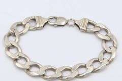 Vintage Italian 925 Sterling Silver Curb Link Bracelet