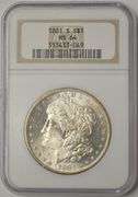 1881 S U.S Morgan Silver Dollar NGC MS 64 Old Holder
