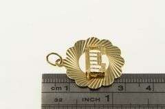 14K Yellow Gold Retro Car Trolley Tram San Francisco Charm/Pendant