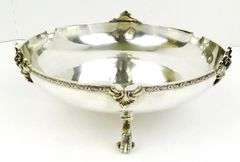 Vintage Sterling Egyptian Large Footed Bowl