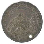 1827 Capped Bust Half Dollar SQ2 Holed