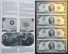 Uncut Set of 4 $2 1976 Star Notes