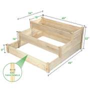 1/3 Tier Raised Garden Bed Outdoor Planter Box Wooden