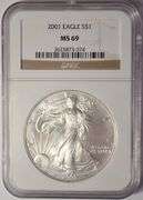 2001 American Silver Eagle NGC MS69