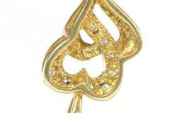 10K Yellow Gold Diamond Interlocking Heart Love Symbol Pendant