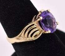 Gorgeous Purple Amethyst Ring In 14K Yellow Gold