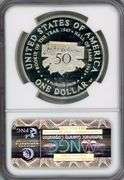 1997-S Proof Jackie Robinson Commemorative Silver Dollar in NGC PF69 Ultra Cameo