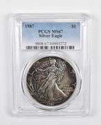 MS67 1987 American Silver Eagle - PCGS Beautiful Tone!