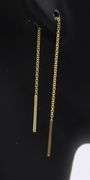 Beautiful Yellow Gold Bar Earring Threaders