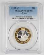 PR70 DCAM 2000-W $10 Library Of Congress Bimetallic - Graded PCGS