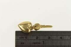 14K Yellow Gold Love & Success Heart Key Love Symbol Charm/Pendant