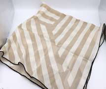 Hermes 70cm Cream & Tan Scarf