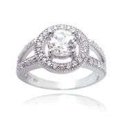 Created White Sapphire & CZ Ring in Sterling Silver
