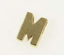 14K Yellow Gold M Squared Boxy Letter Initial Monogram Pendant
