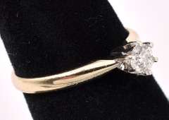 Simply Beautiful Solitaire Diamond Ring In 14K Yellow Gold