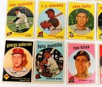 Lot of 15 Topps 1959 Baseball Cards