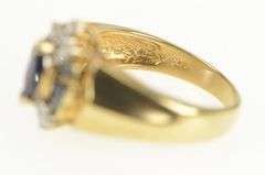 14K Yellow Gold Marquise Sapphire Diamond Accent Vintage Ring