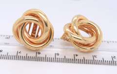 Charming Yellow Gold Knot Clip Earrings