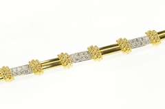 18K Yellow Gold 5.00 Ctw VS Diamond Pave Bar Vintage Bracelet