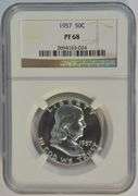 Amazing NGC PF68 graded 1957 Proof Franklin Half Dollar