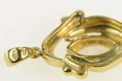 14K Yellow Gold Opal Diamond Accent Vintage Statement Pendant